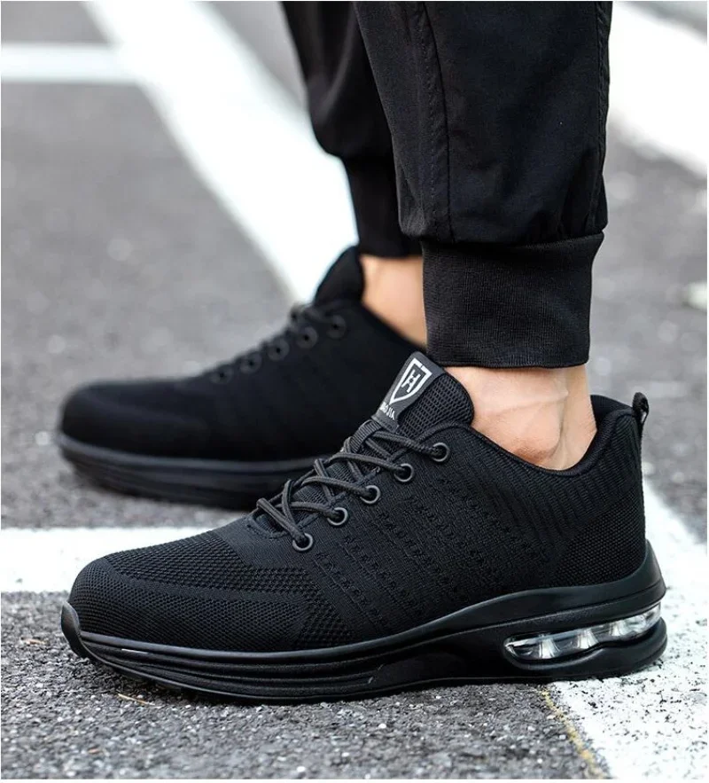 المضادة للثقب أحذية السلامة الواقية وسادة هوائية أحذية أمان العمل الرجال النساء تنفس العمل حذاء رياضة مكافحة سحق الصلب تو الأحذية #3