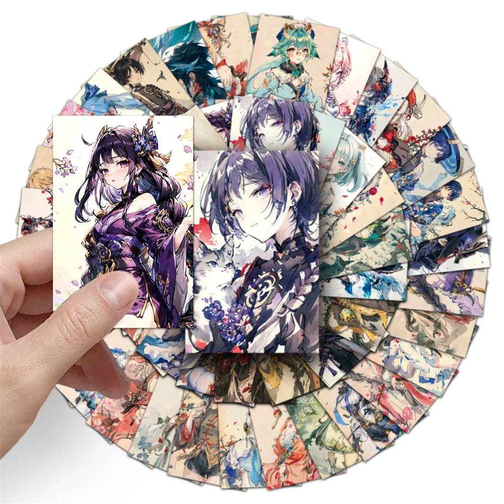 10/30/50PCS New Ink Wind Genshin Impact Sticker Cartoon Creative Anime Suitcase Water Cup Guitar Decoration Waterproof Wholesale