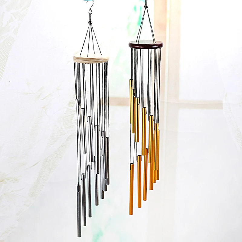 2024 Wind Chimes 58cm/23inch Memorial   Outdoor with 12 Aluminum Alloy Tubes and Hook Gift for Friends Kids Home Decor