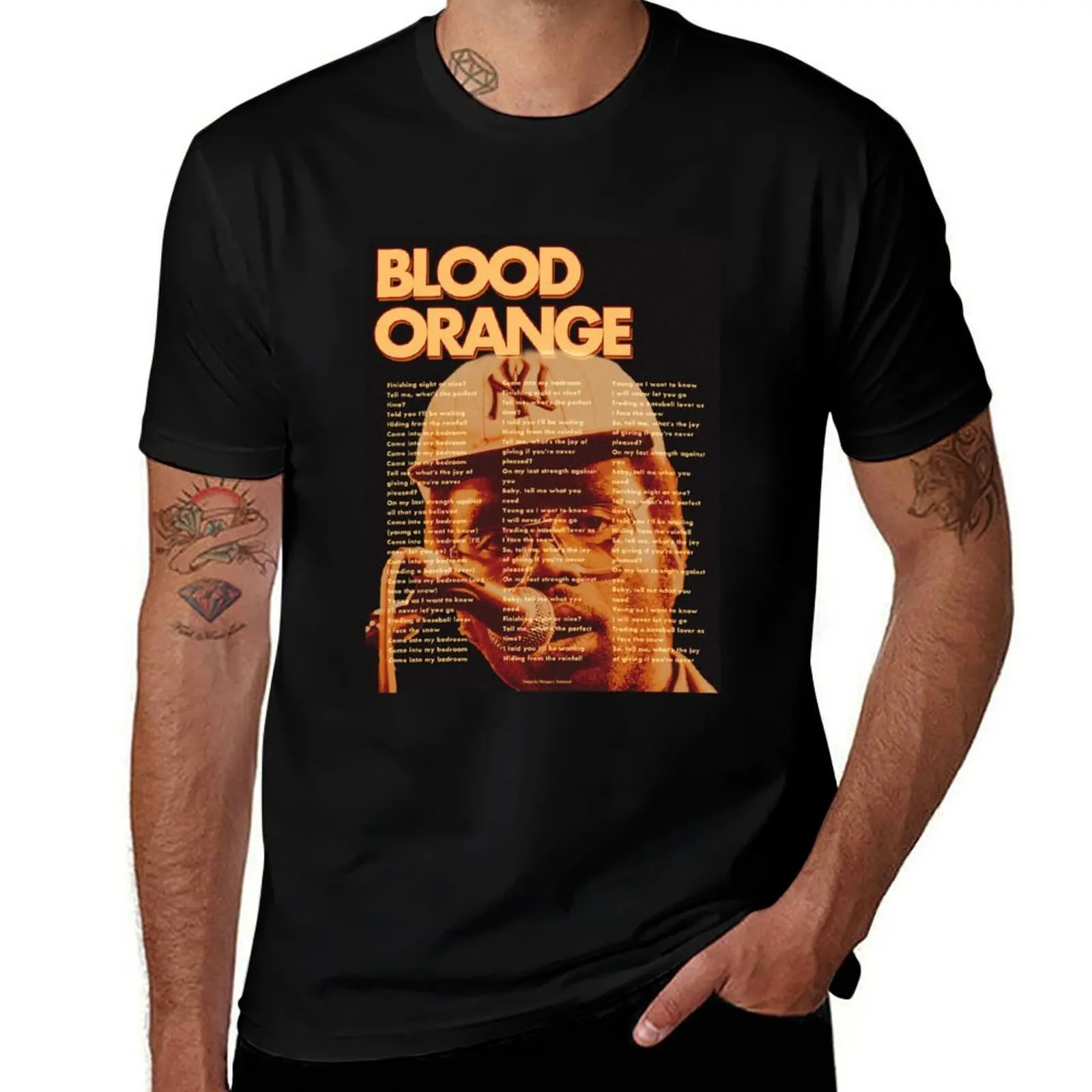Blood Orange (Dev Hynes) Champagne Coast Typography Poster T-Shirt Basic Short Sleeve T-Shirt for Men