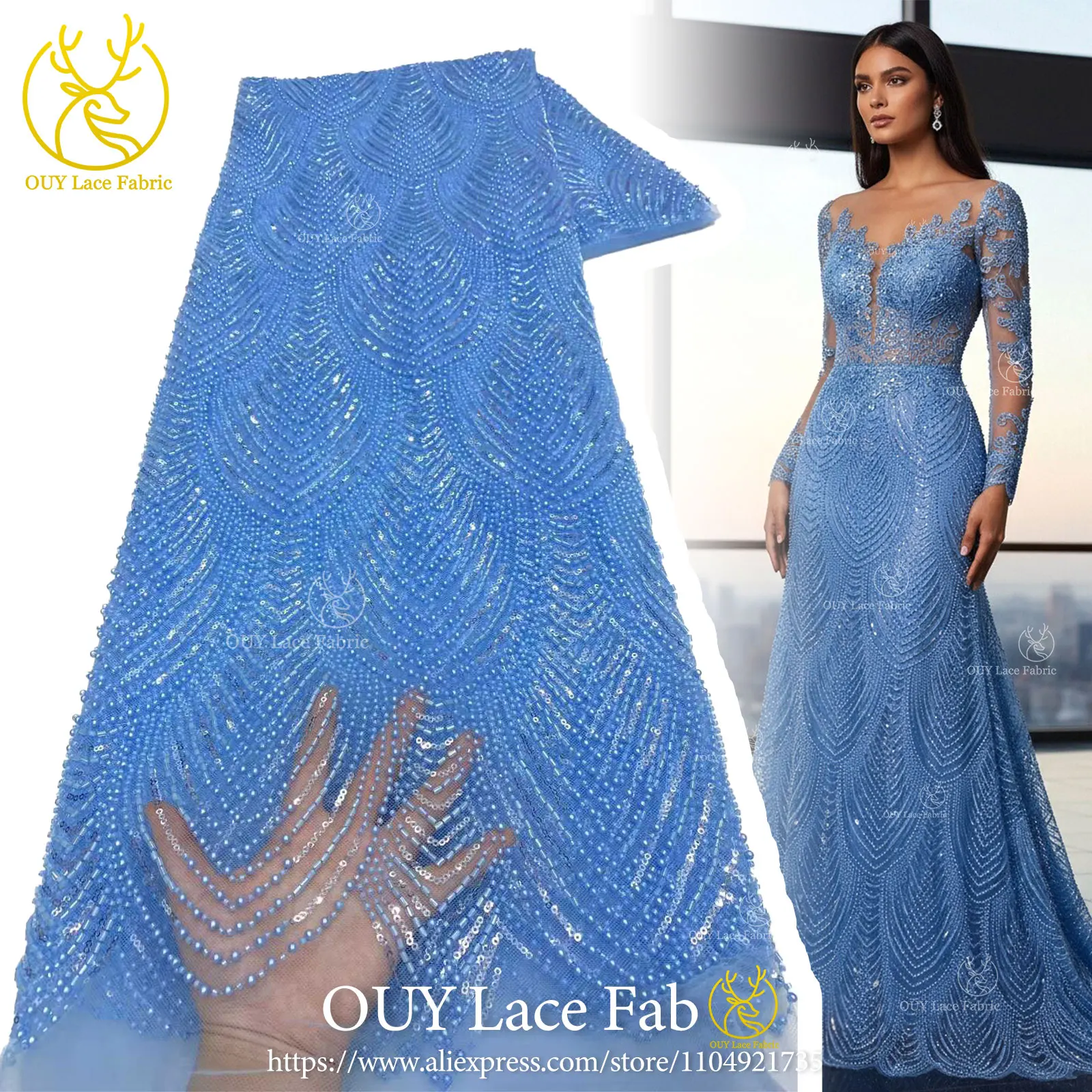 قماش دانتيل مطرز أفريقي أصفر 2026 قماش دانتيل شبكي عالي الجودة نيجيري فرنسي مطرز مثالي لفساتين حفلات الزفاف