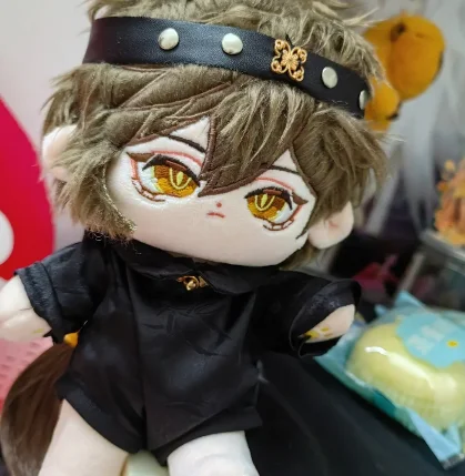 

20CM Game Anime Genshin Impact Zhongli Cosplay Cute Handsome Soft Plush Stuffed Doll Dress Up Clothes Outfit Toy Plushie Gift