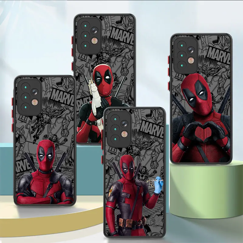 Armor TPU Phone Case for Samsung Galaxy A13 A52 A71 4G A50 A70 A30s A30 A51 A31 A12 A14 A34 5G Matte Soft Cover Marvel Deadpool