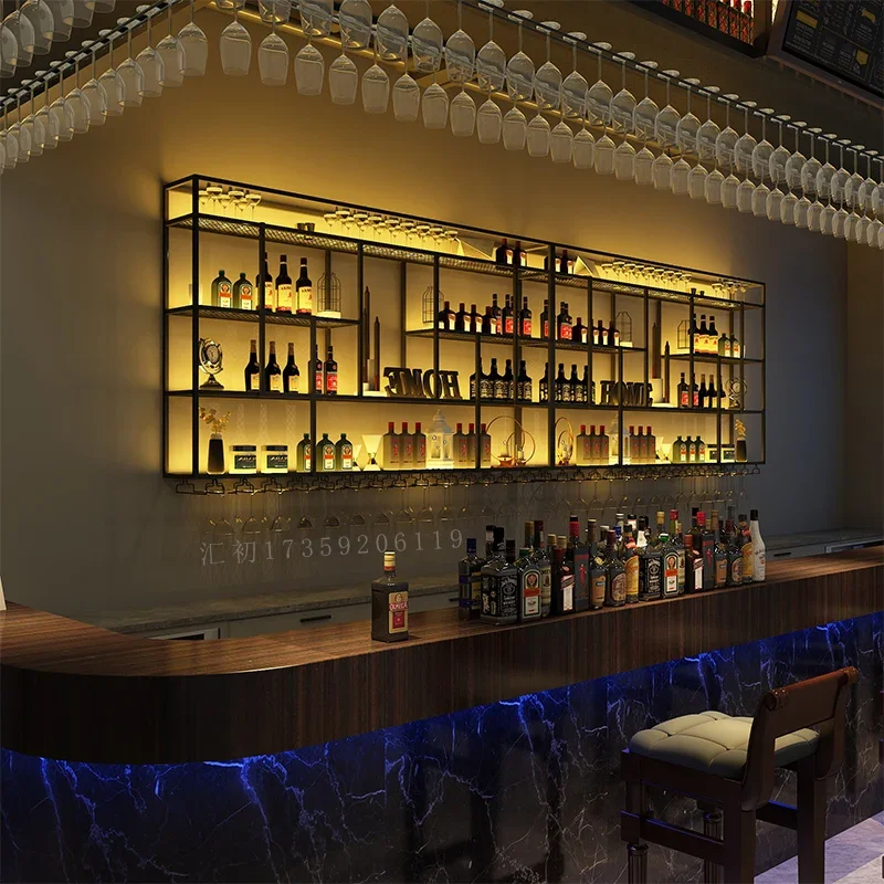 

Free Standing Wine Racks Whisky Holder Display Floor Black Wine Rack Modern Wall Mounted Vinera Para Vinos Estante Bar Furniture