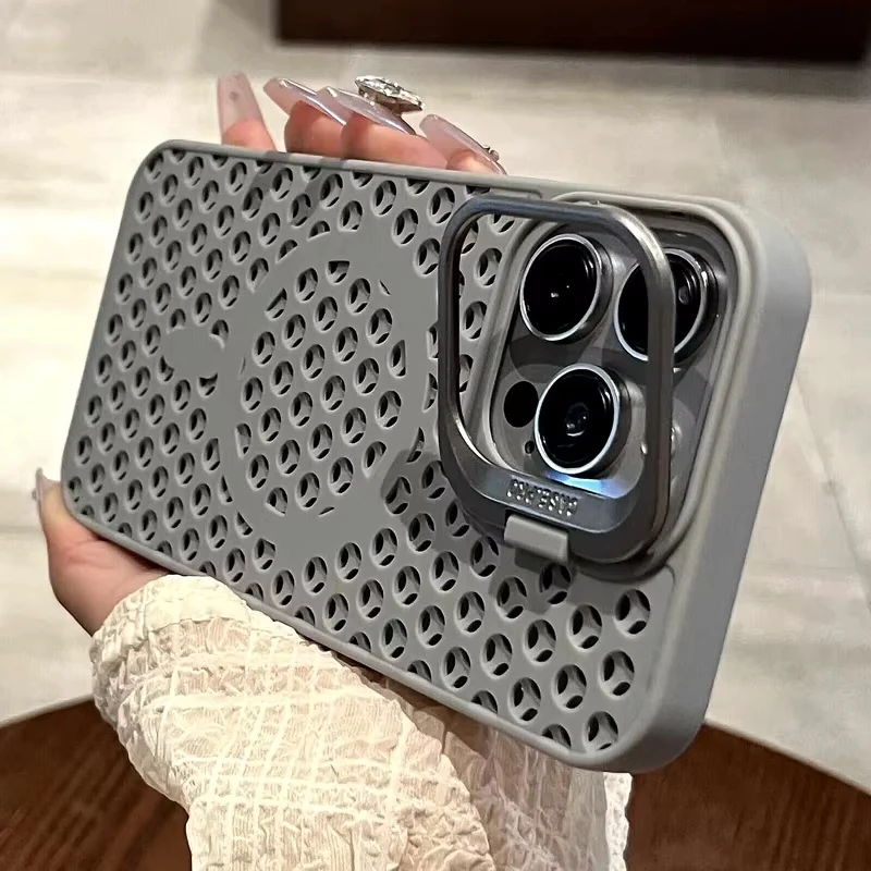 Luxus Weiche Wärme ableitieren Telefon Fall Für iPhone 11 12 13 14 15 16 Pro Max Plus Magsafe Magnetische Halterung Objektiv schutz Abdeckung