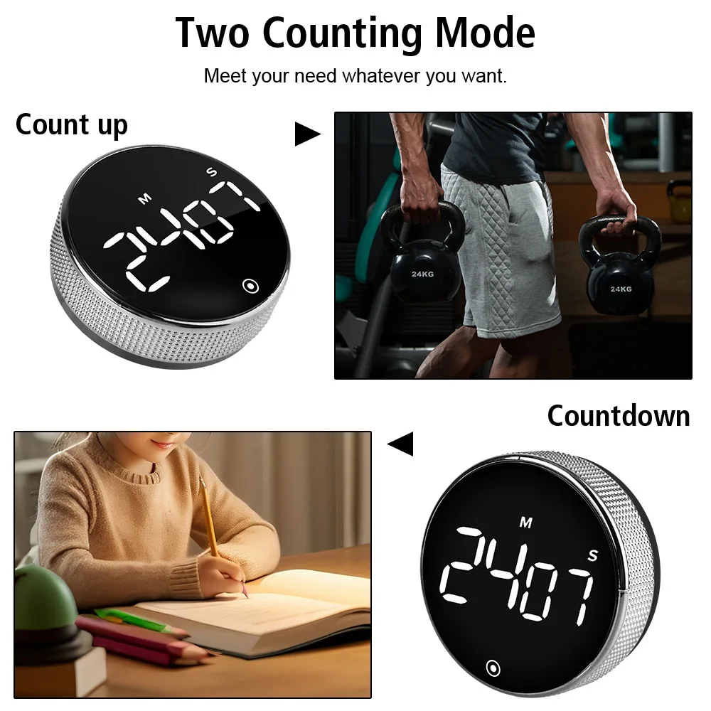 Magnetic Countdown Countup Timer Large LED Display Visual timers Digital Kitchen Timers for Classroom Cooking Fitness Baking