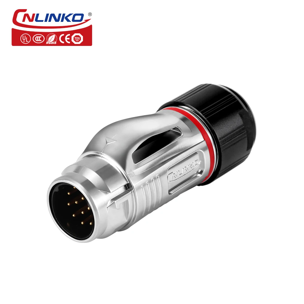 Cnlinko M20 Metal Housing Male Plug Female Socket Quick Adapter 14 Pin Waterproof Power Cable Connector