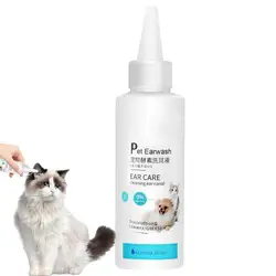 Pet Ear Drops Cat Dog Ear Cleaner Mites Removal Earwax Clean InfectionControl Deodorizing Relieves Itching Dog Ear Wash Solution