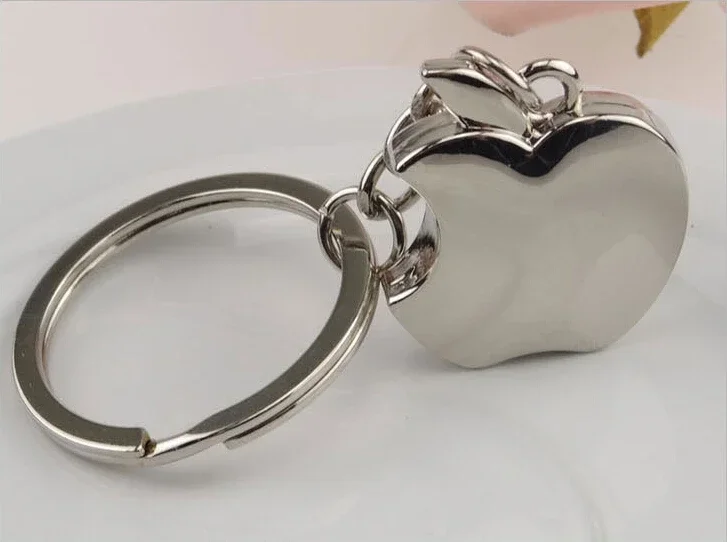 Fashion Novelty Souvenir Metal Apple Key Chain Creative Gifts Apple Keychain Key Ring Trinket Man Car Keyring Woman Bag Charms