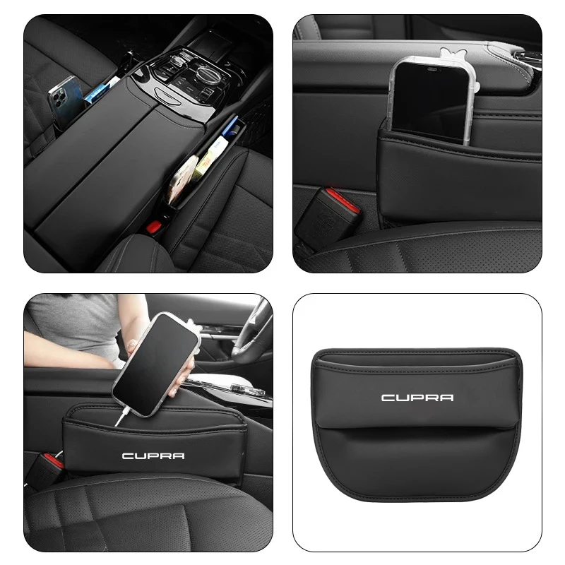 Multifunction Car Seat Gap Organizer Storage Box Pocket Wallet Universal For Seat Cupra Leon 5F 2023 Formentor Ateca Lion Ibiza