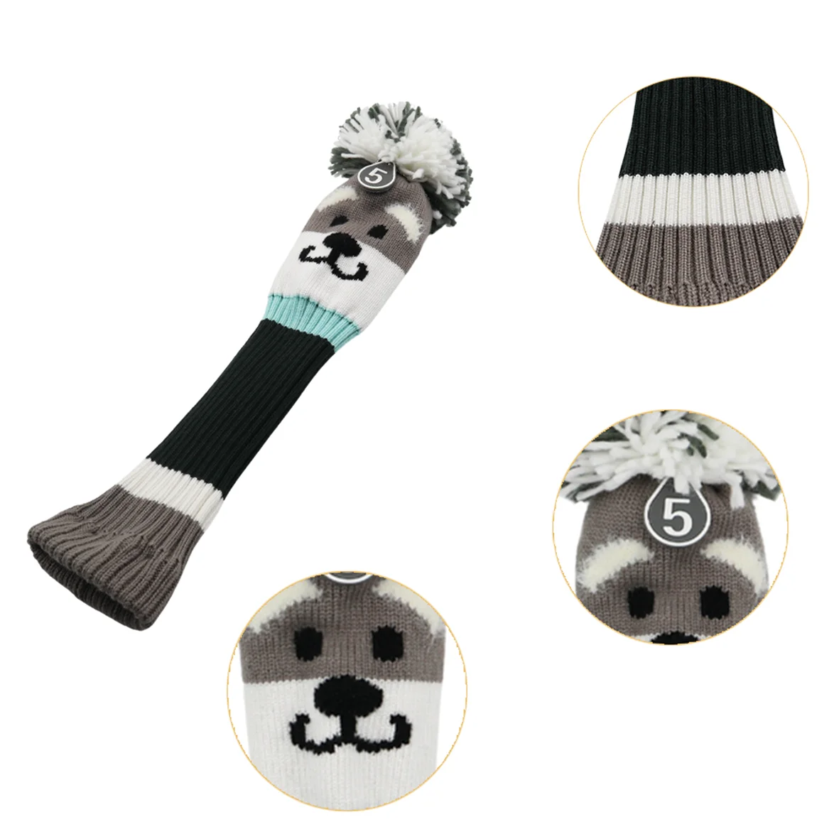 Kawaii Schnauzer Golf Head Covers for Driver & Woods-for golf lovers, Cute Schnauzer Designed to Fit All Woods and Driver