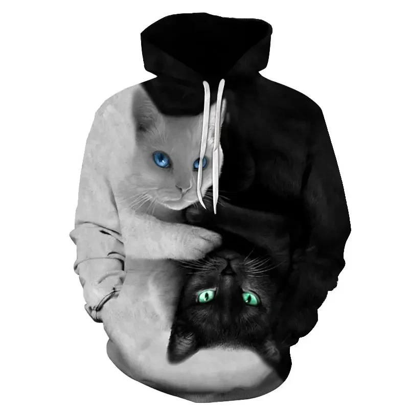 Hoodies Cute Cartoon Animal Cat 3d Print Sweatshirts Men Women Hooded Oversized Hoodie Kids Pullover Sweatshirts Tracksuits Coat