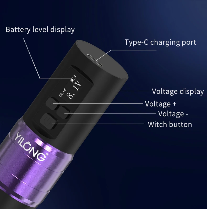 タトゥーキット YILONG タトゥーペンキットアートメイクタトゥーマシンキットワイヤレスタトゥー電源タトゥーガンキット