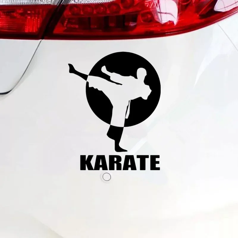 Car vinyl stickers, fun karate stickers, black and white, bumper, window, decoration, beauty 15x19cm