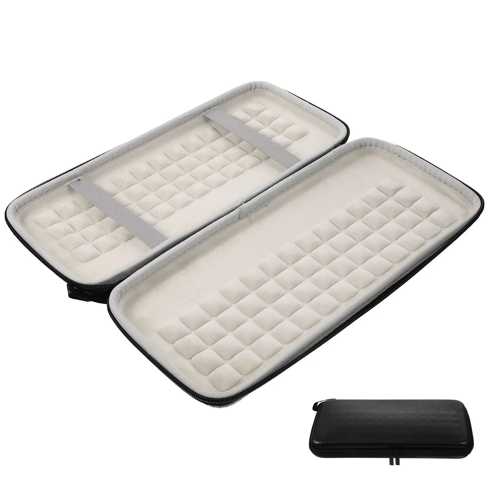 PU Keyboard Sleeve Portable Lightweight Protective Case for Mechanical Wireless Keyboards with Zipper Closure Travel