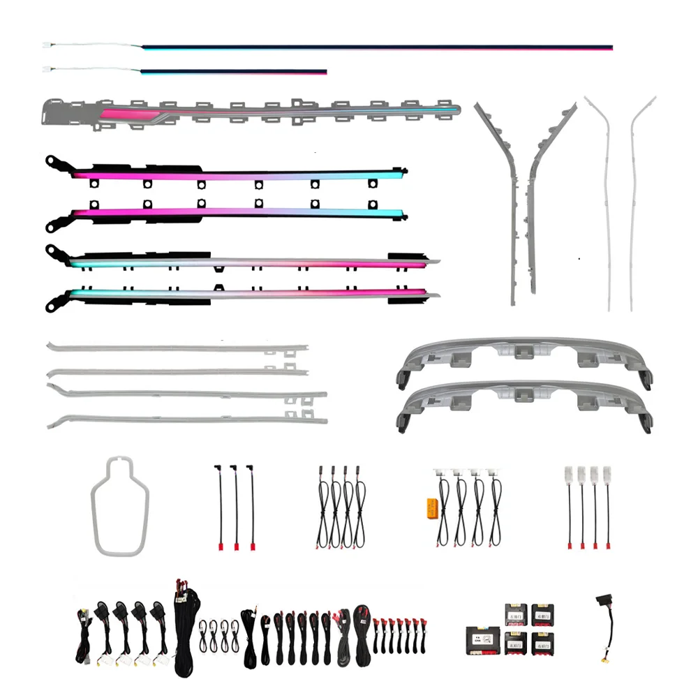 Upgrade 256 Color European Version LED Car Interior Ambiente Light Speaker Trim with for Audi A6 A7 C8 Car Accseeories
