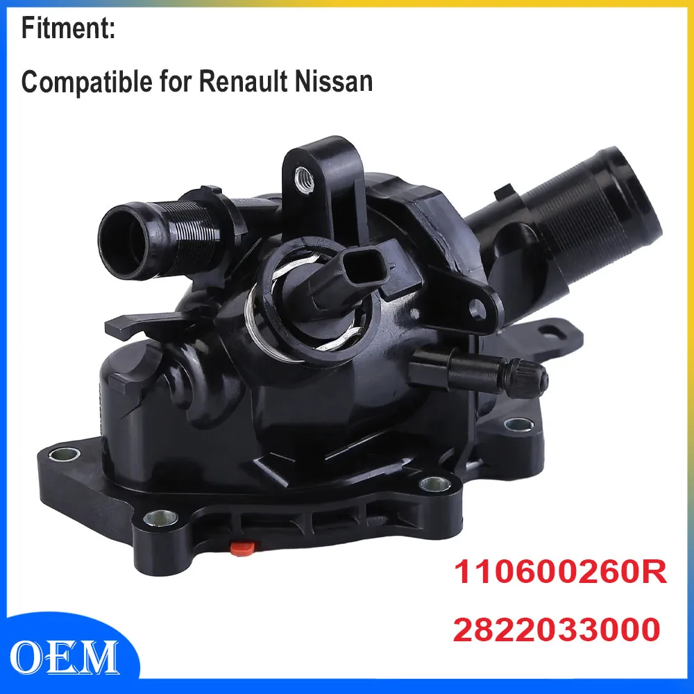 

Engine Coolant Thermostat Housing Assembly Compatible for Renault Nissan 110600260R 2822033000