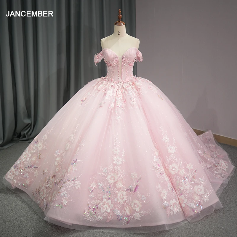 Pink 2024 Quinceanera Dresses Lace Appliques Beading Scoop Cap Sleeve Novelty Customized Ball Gowns Vestidos De 15 Años DY6762