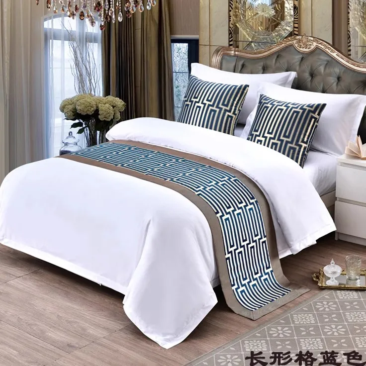 New Chinese Style Fashion High Quality Bed Flag Hotel Cupboard Table Runner Decor for Home Parlor Wedding Room Pillowcase