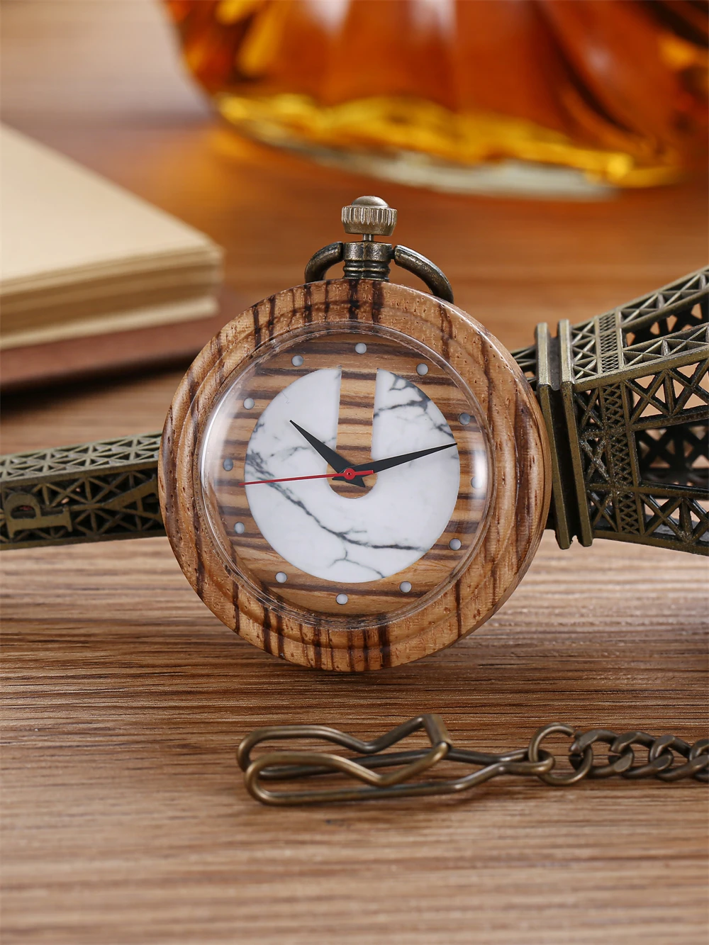 14 Colors Vintage Wood Mechanical Pocket Watch Roman Numerals Dial Hand Wind Men Women Fob Clock Chain Pendant For Man Ladies