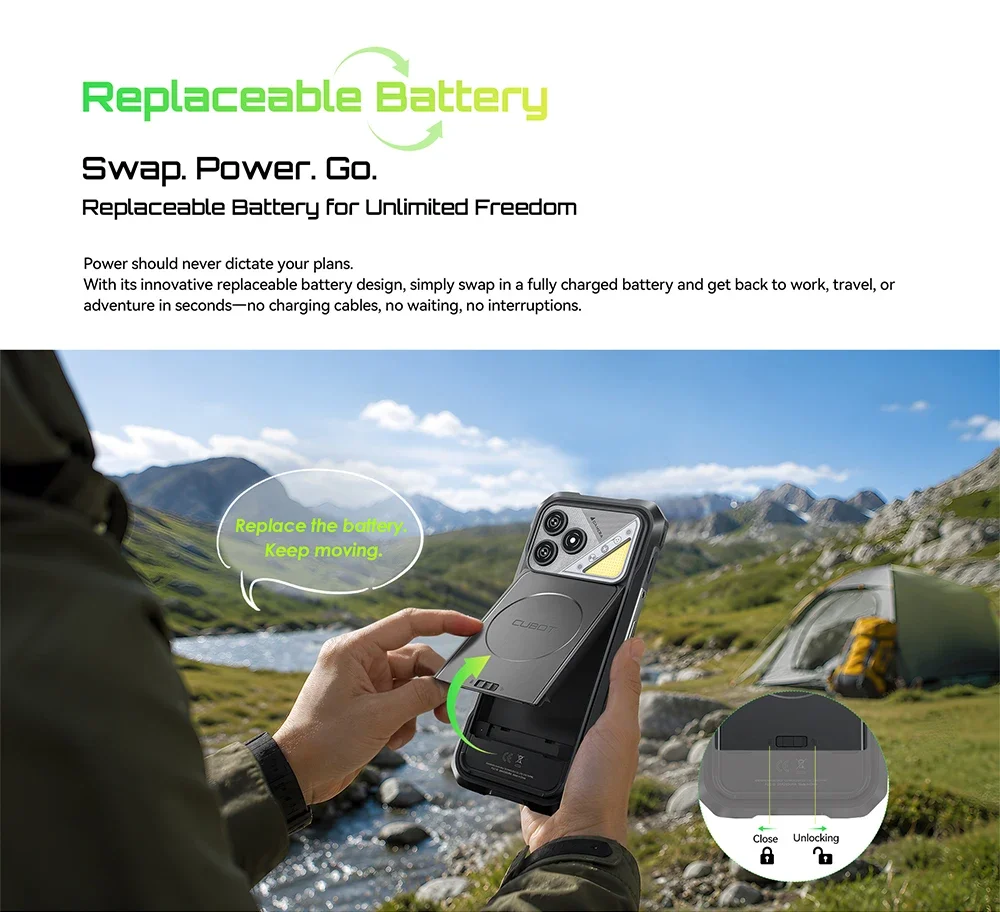 Cubot Kingkong Dura Rugged Android Smartphone 16 20Gb(8+12) & 32Gb(12+20) Ram, 128Gb/256Gb Rom, 6.88" 120Hz Display, Nfc, Face Id & Fingerprint Unlock