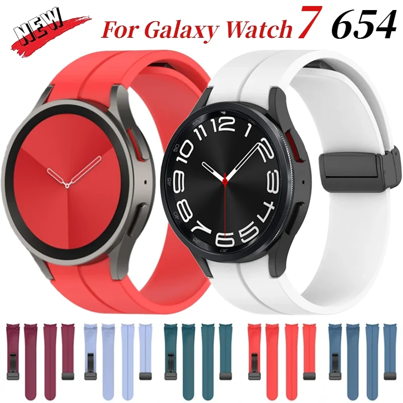 No Gap Silikonarmband für Samsung Galaxy Watch 7 6 5 4 40 mm 44 mm Original Magnetarmband Uhr 6-4 Classic/5 Pro 45 mm Correa