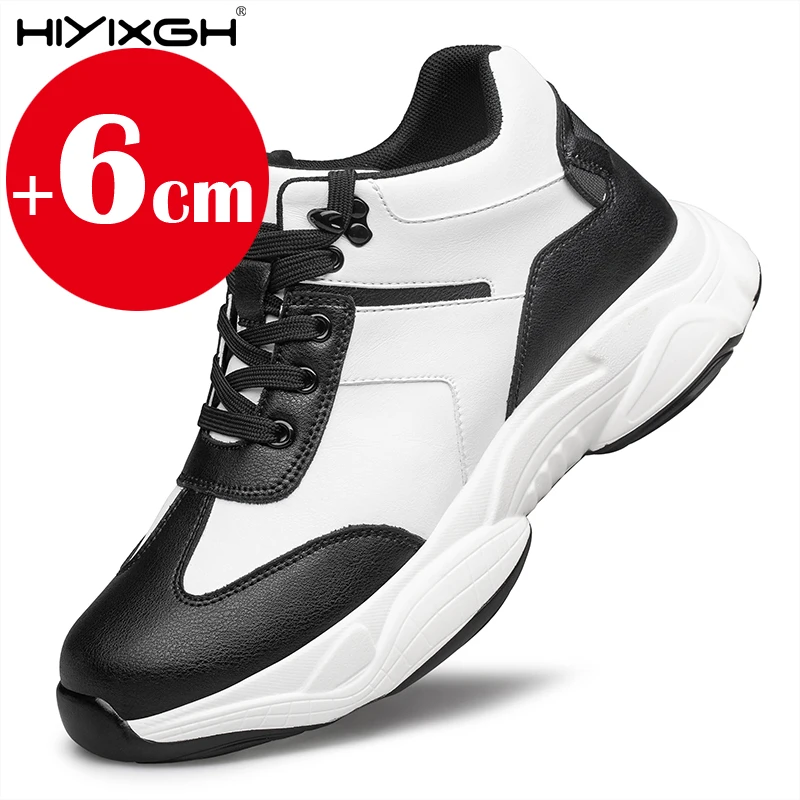 

2025 Мужские кожаные кроссовки. Мужская повседневная обувь, увеличивающая рост, уличная дорожная обувь, увеличивающая рост.