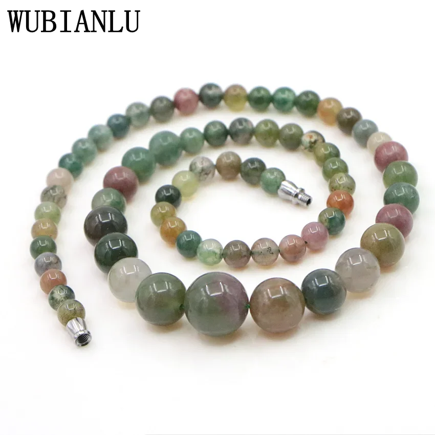 Wholesale 6-14mm Natural Stone Agates Round Beaded Necklace Women In Choker Necklaces Energy Jaspers Jewelry T223