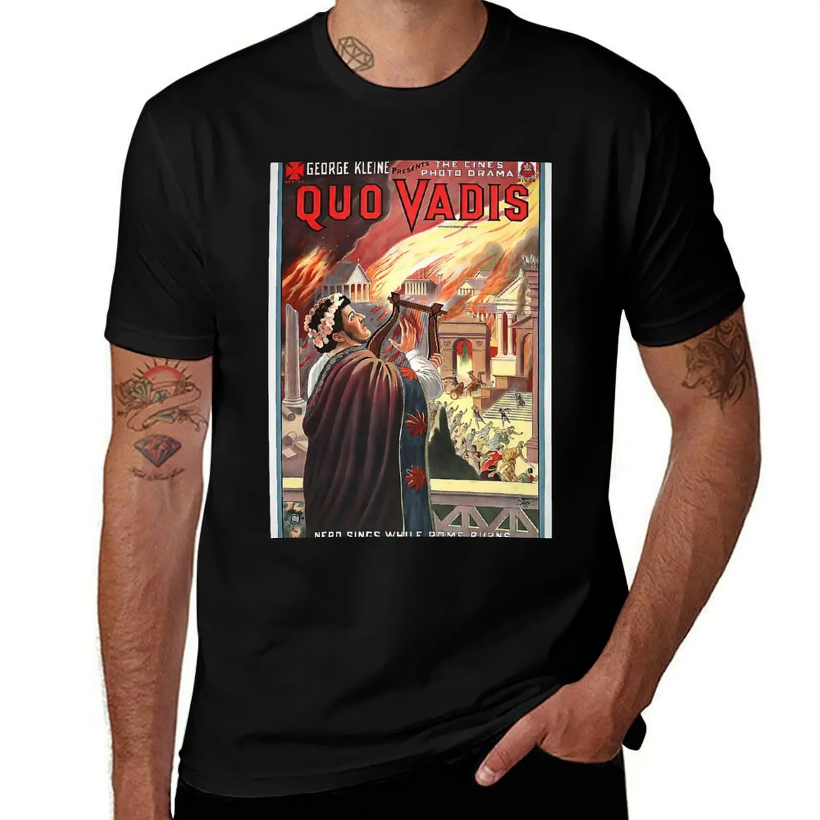 

Quo Vadis 1913 Vintage Movie Poster T-Shirt Plus Size Simple Casual Top