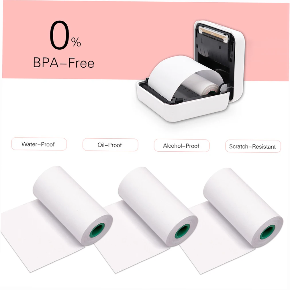 لفة ورق حراري للحفاظ على 10 سنوات من PeriPage 56*30 مم خط أسود خالٍ من BPA للطابعة الحرارية PeriPage A6/A8/P6 Paperang P1/P2 #5