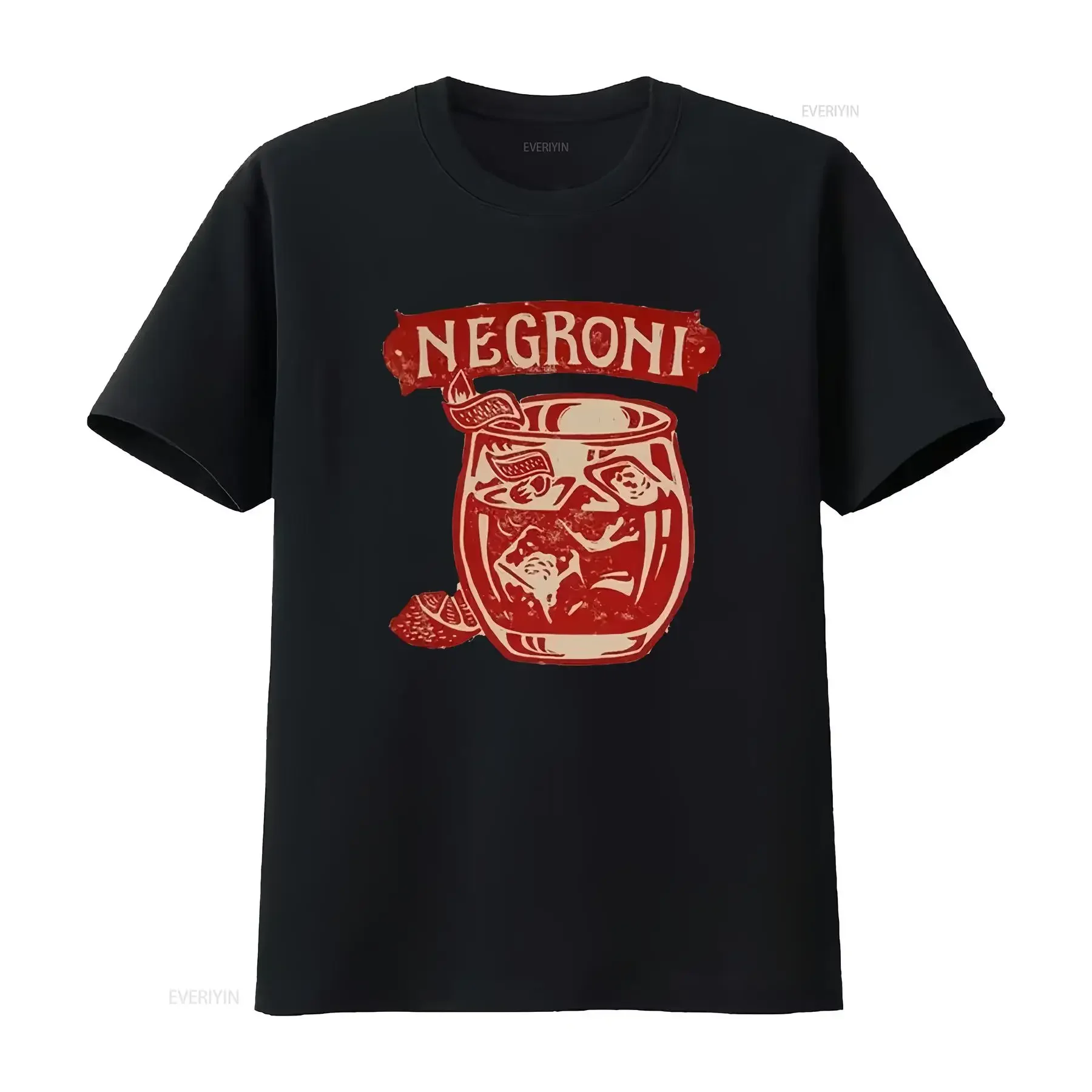 J923 Happiness Negroni Cool T Shirt Summer Party vintage Washed graphic Slightly Breathable Stylish Stretched vintage Washed