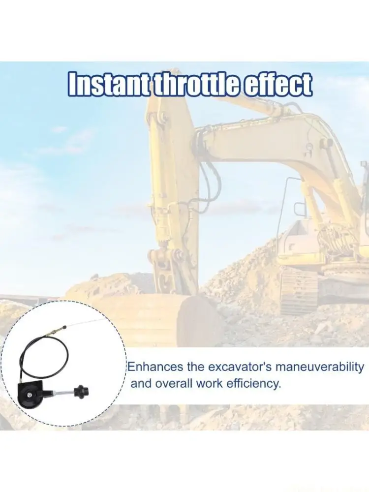A2BE Pull Knob Excavator Control Cable Assembly, 40Inch Mechanical Throttles Cable with Compacts Head for Equipment Service and