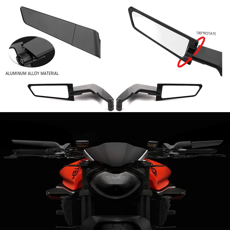 

For Ducati Monster 1200 1200S 1200R 1100 1000 950 937 900 Motorcycle Side View Mirror Stealth Winglets Rearview Mirrors Kits