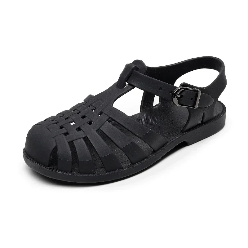 2024 Summer Jelly Shoes Children Sandals Baby Girls Toddler Soft Non-slip Princess Candy Jelly Beach Shoes Casual Roman Slippers