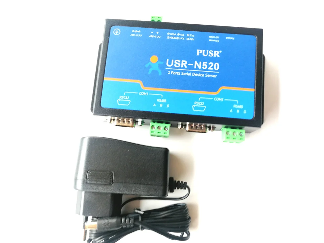 

Промышленный преобразователь последовательных портов RS232/RS485 в Ethernet USR N520 H7-6 с двумя портами и шлюзом Modbus