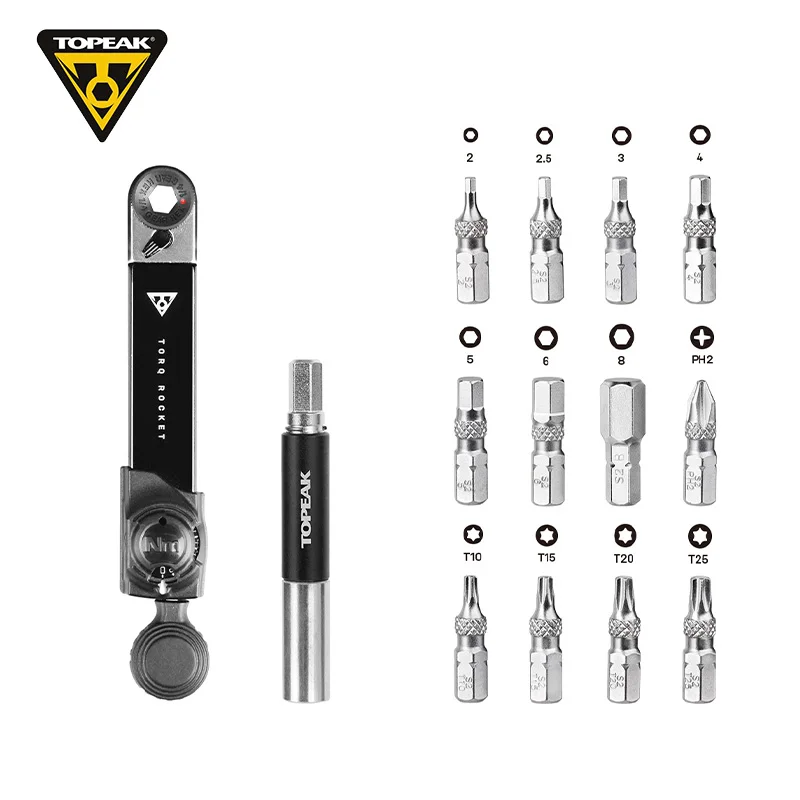 Topeak Road Bike Maintenance Torque Wrench Set TT2622 Bicycle Repairing Torx Hex Bits MTB 2-10Nm Allen Key Socket Spanner Kit