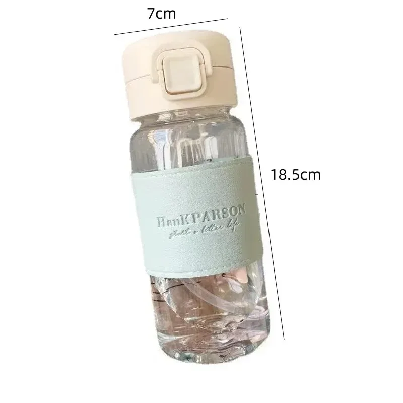 500ml Leak-proof Bottle With Straw Portable Student School Food Grade Plastic Water Cup Modern Simple Style Juice_maomaolike.com
