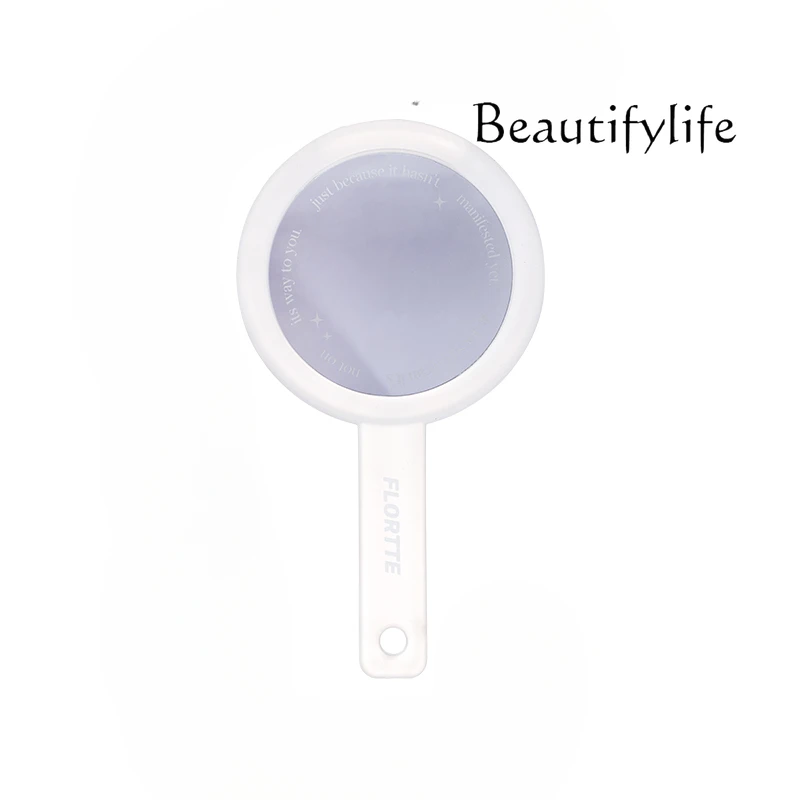 

Pink love handle mirror round double-sided handheld mirror small peripheral mirror beauty puff