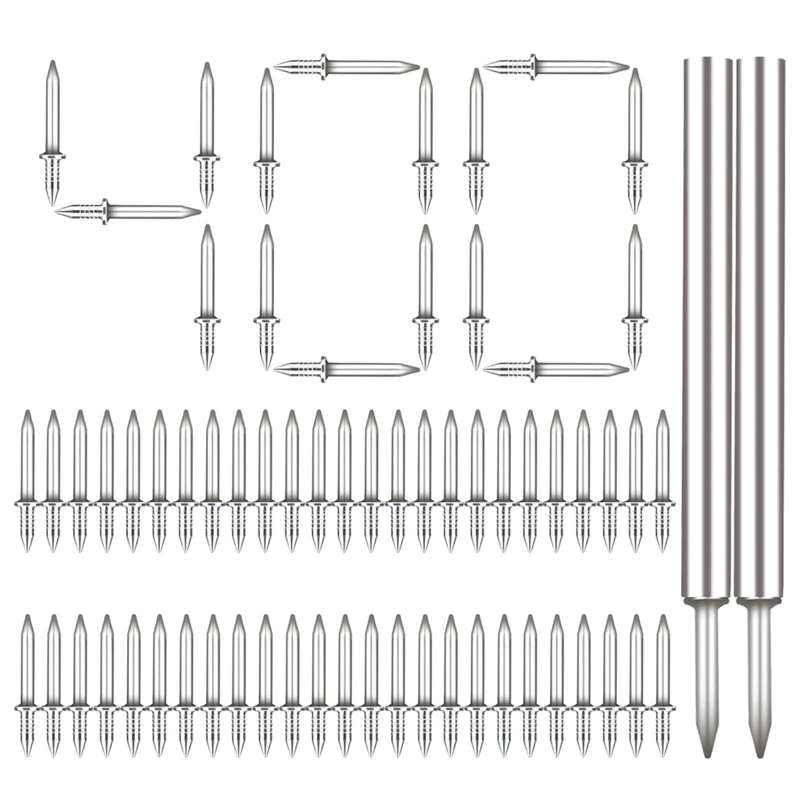 400 Piece Seamless Nails Double-Headed Screw, With Sleeve Tool Silver Skirting Line Board Non Marks Special  Thread Nails