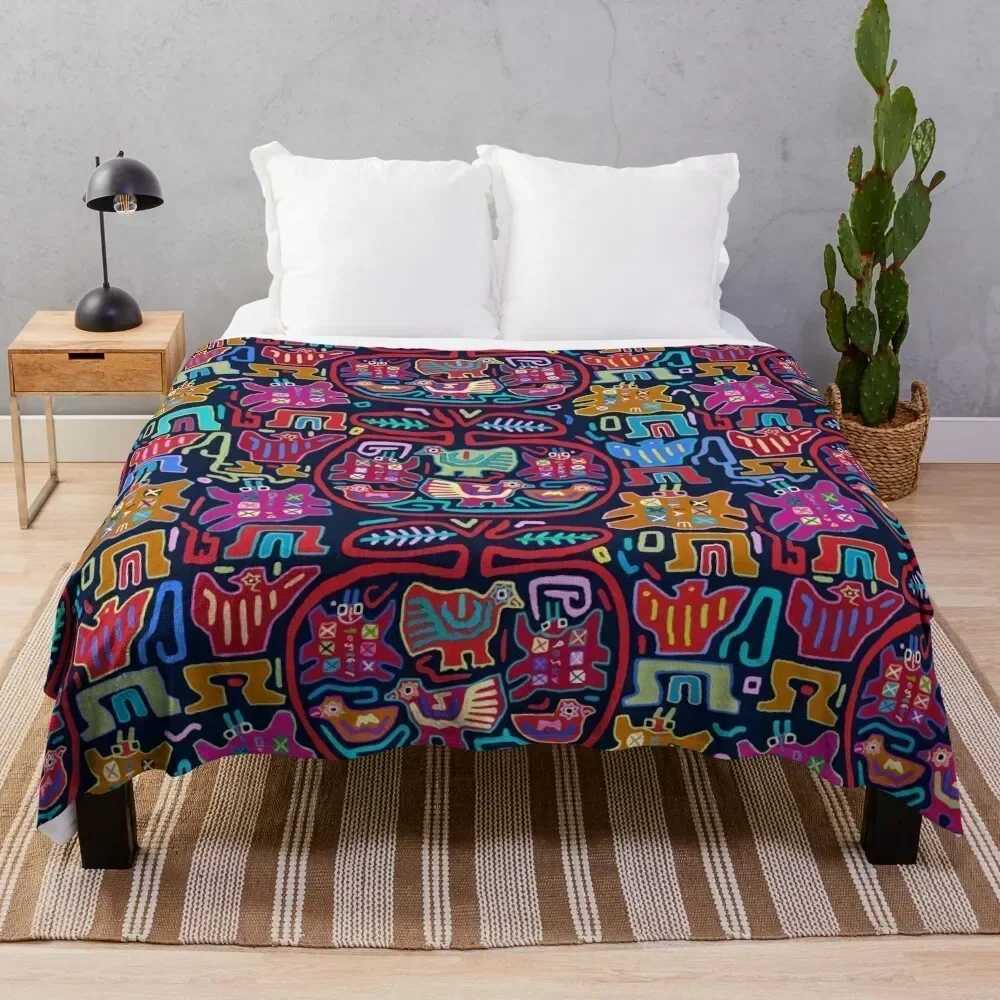 

Kuna Indian Pajaro Mola Throw Blanket Soft Breathable Blanket for Night Sleeping
