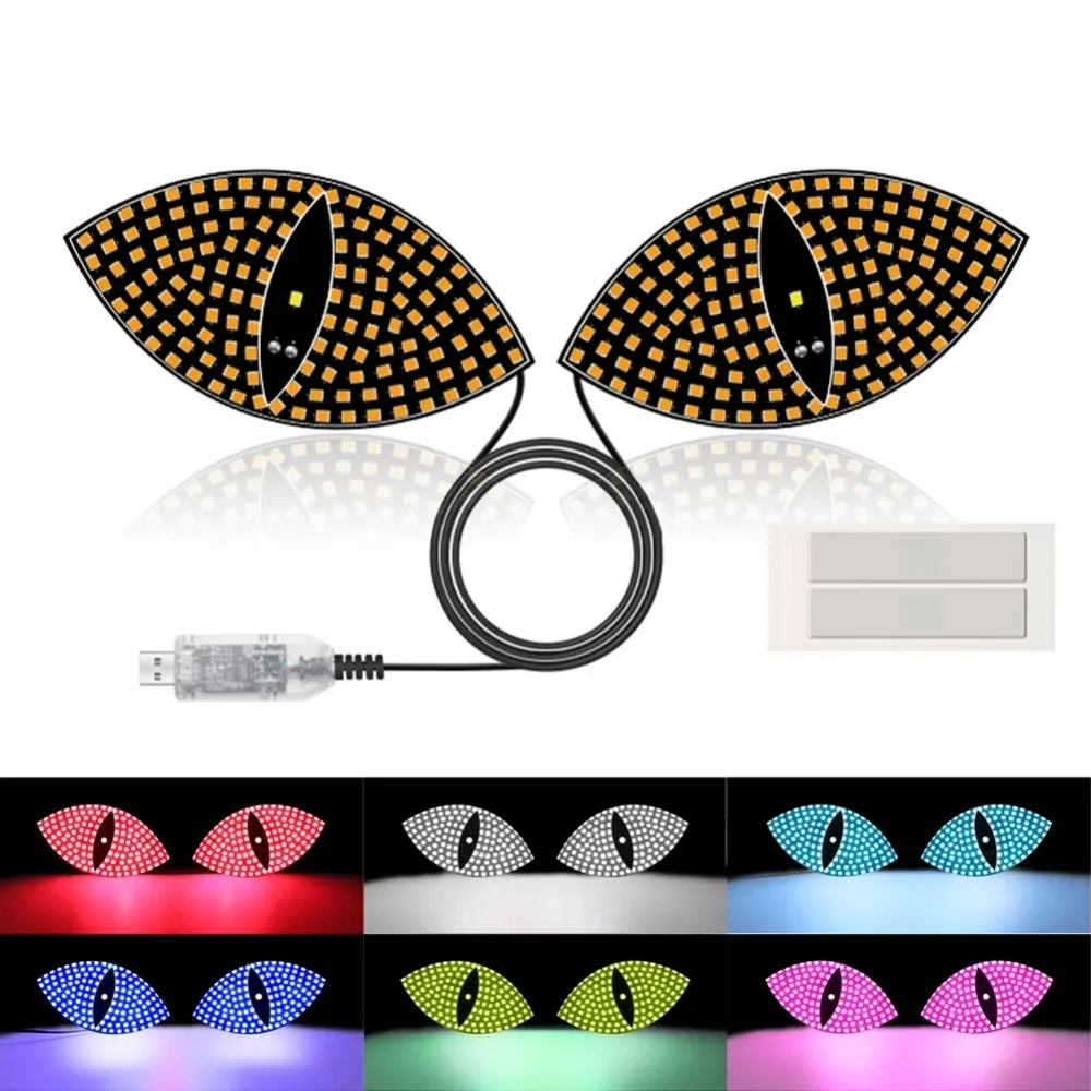 

Creative RGB Dynamic Truck Devil Eyes Light Multi-Mode LED Display Demon Eye Light USB 5V LED Windshield Display Car Decor