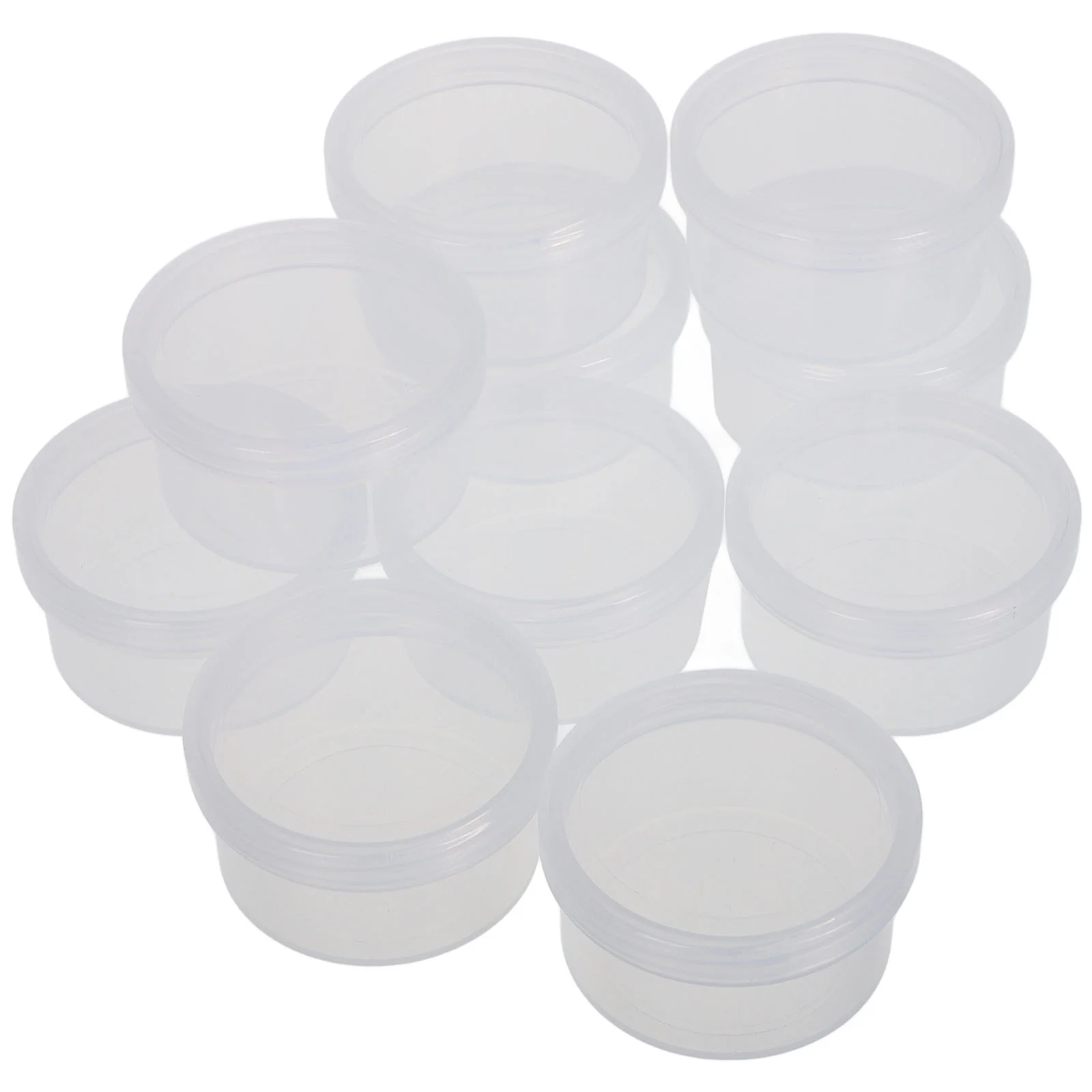 

10 Pcs Beauty Puff Storage Box Bead Organizer Small Square Containers Transparent Plastic Tins