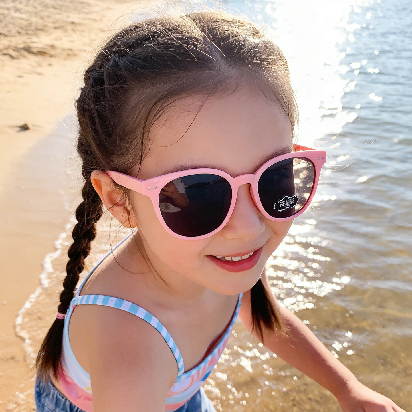 6 Farben polarisierte Kinder-Sonnenbrille mit UV-Schutz, niedlicher Silikonrahmen, koreanische Mode-Sonnenbrille für Kleinkinder, Jungen, Mädchen, Outdoor – Detail 6