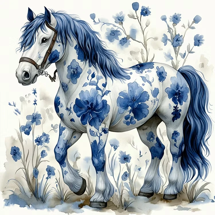 

500/1000PCS Jigsaw Puzzle Horse Animal Home Family Activity Games for Gameroom Bedroom Home Decor Frameless