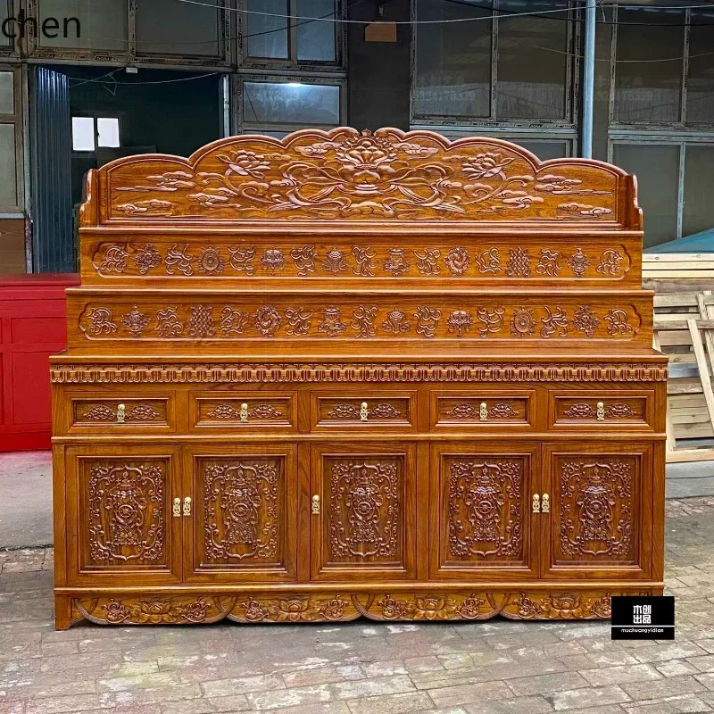 DSA  Tibetan Style Buddhist Altar Incense Table Three-Layer   Wood Home Altar God Table