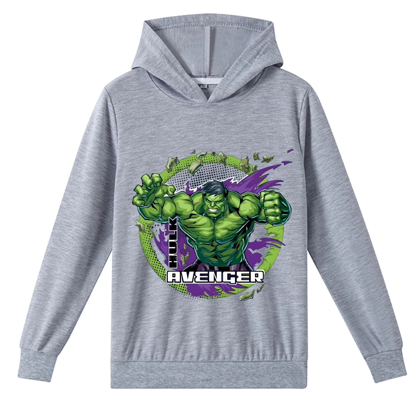 Big Kid Tops met lange mouwen De Hulk losse trui met capuchon, kinderherfstkatoenen sweatshirt in 2-14 jaar oud
