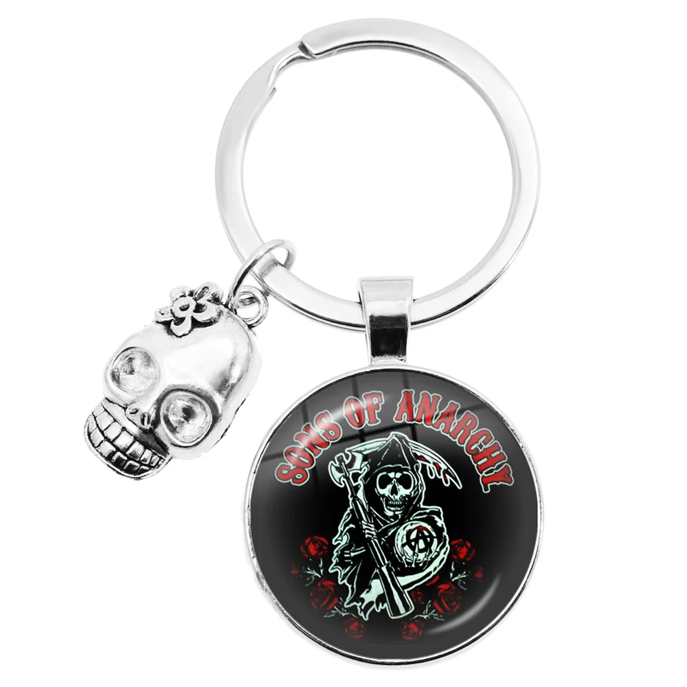 Freedom Symbol Sons of Anarchy Key Chain Rock Punk Keyring Vest Cosplay Purse Bag Skeleton Accessories Keychains