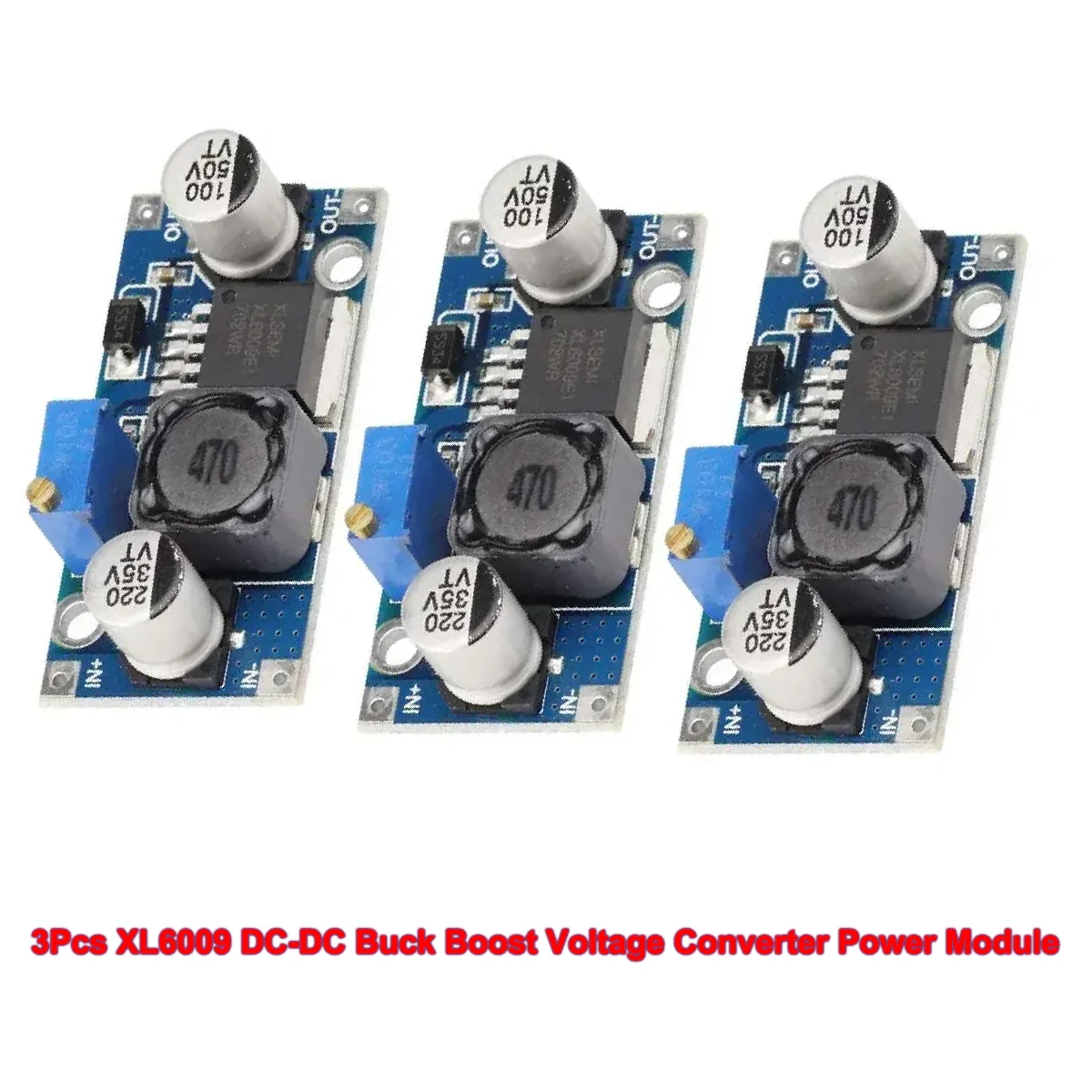 3Pcs XL6009 DC-DC Buck Boost Voltage Converter Power Module 4A 400KHz Adjustable Switch Module 3.8-30V to 1.25-35V Power Supply