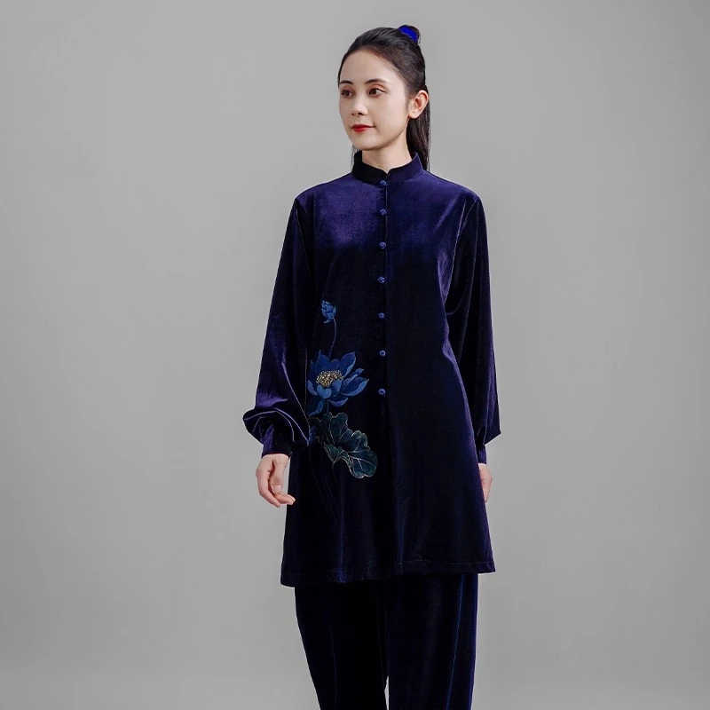Kun Master Thicken Velvet Taichi Uniform Winter Martial Arts Suit Kung Fu Clothes Taiji Unisex