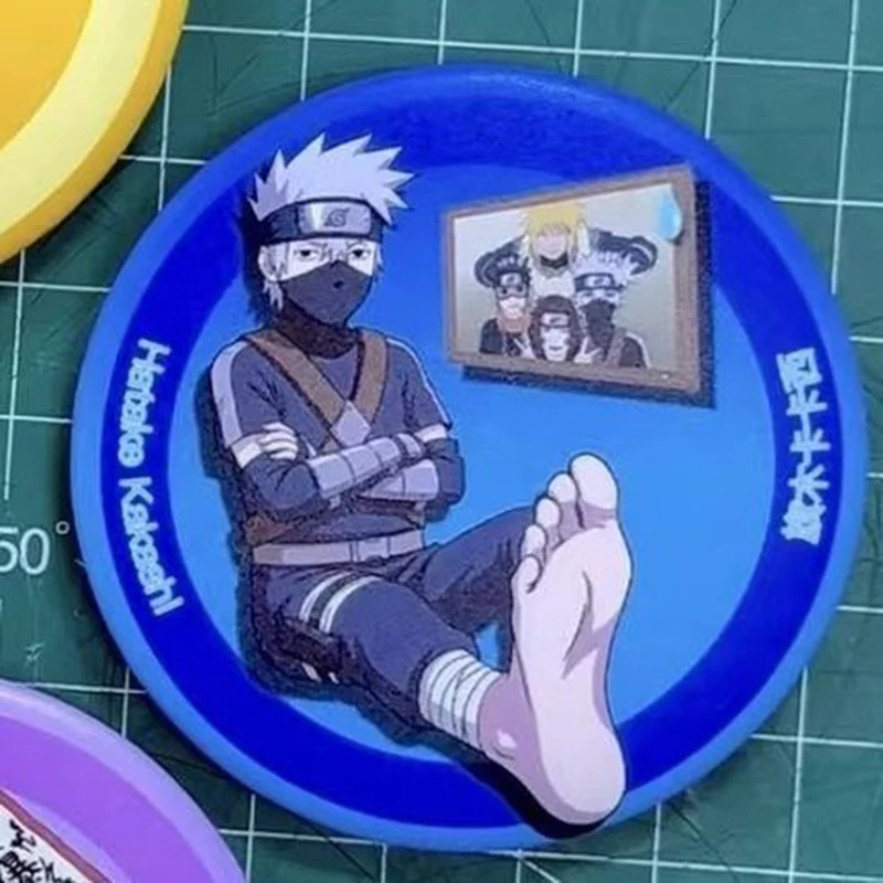 Anime Naruto Abzeichen Brosche Anstecknadel Minato Kakashi Obito Rin Rundes Metallabzeichen Rucksack Reversnadel Sammlerstück Deko Perfekte Geschenke für Fans – Detail 2
